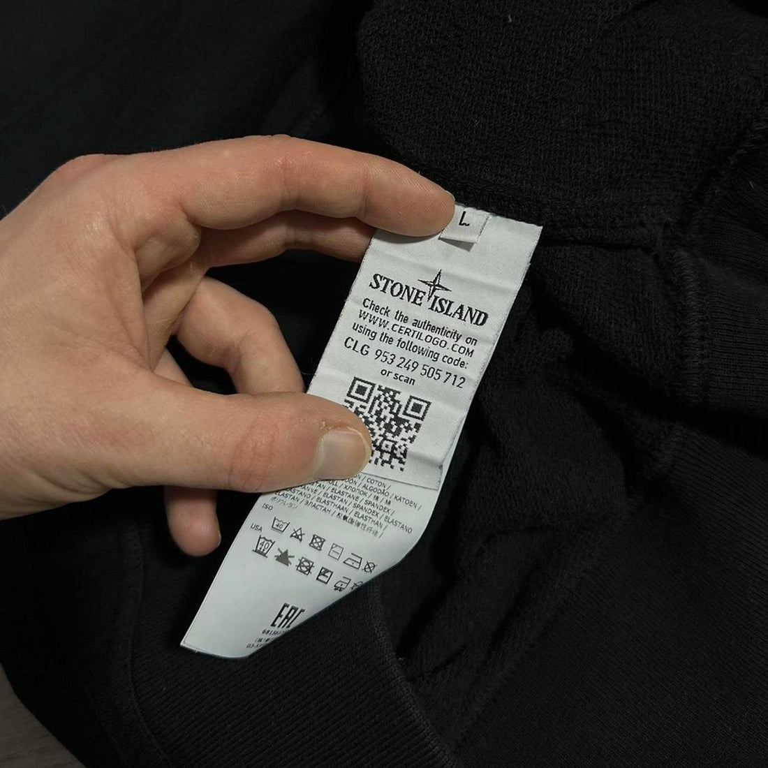 Stone Island Black Nylon Side Pocket Pullover Crewneck