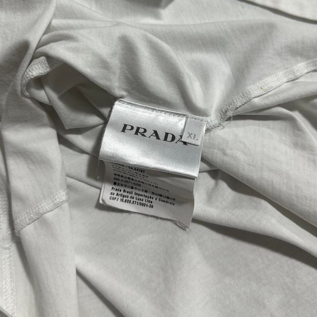 Prada White Print T-Shirt