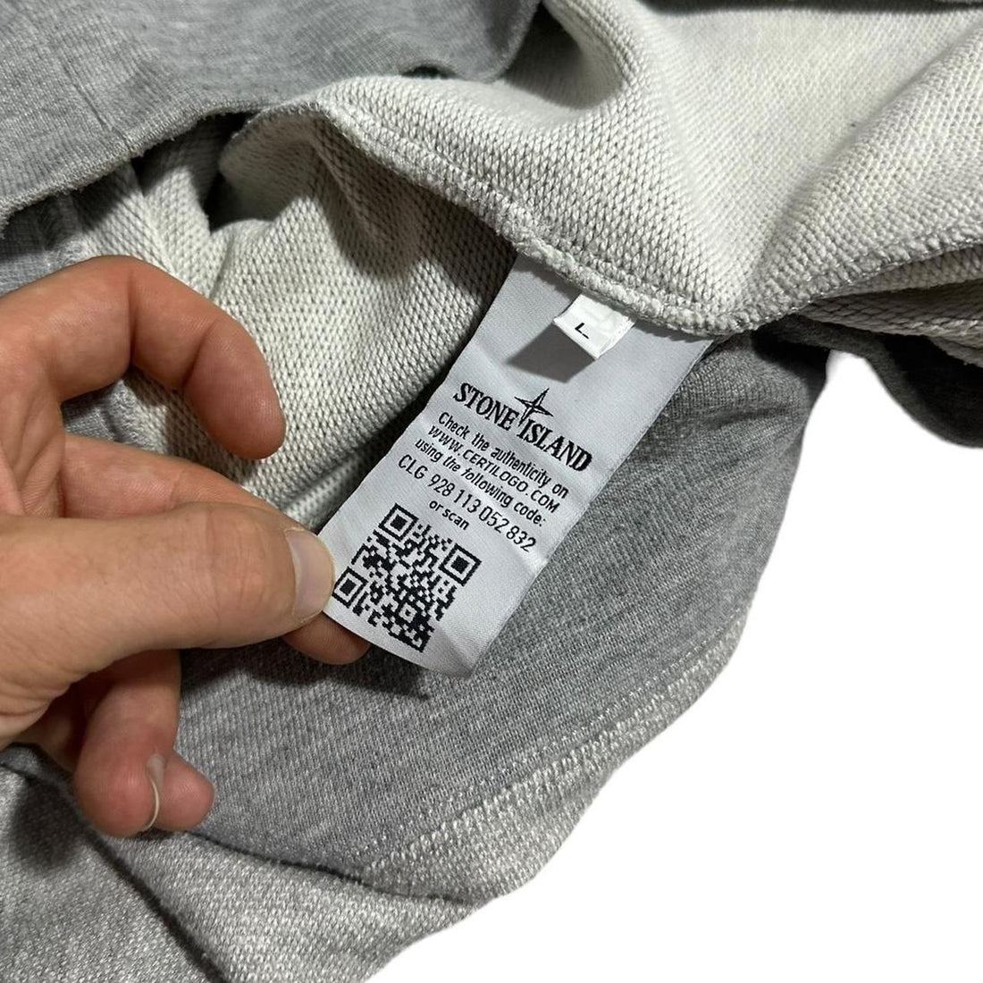 Stone Island No Badge Grey Crewneck