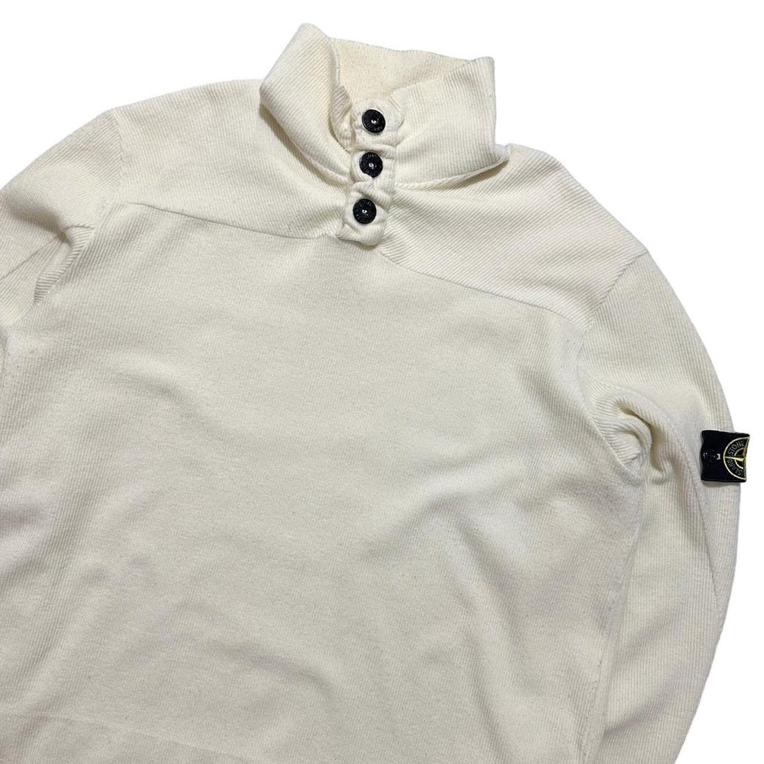 Stone Island Ribbed Quarter Button Up Pullover