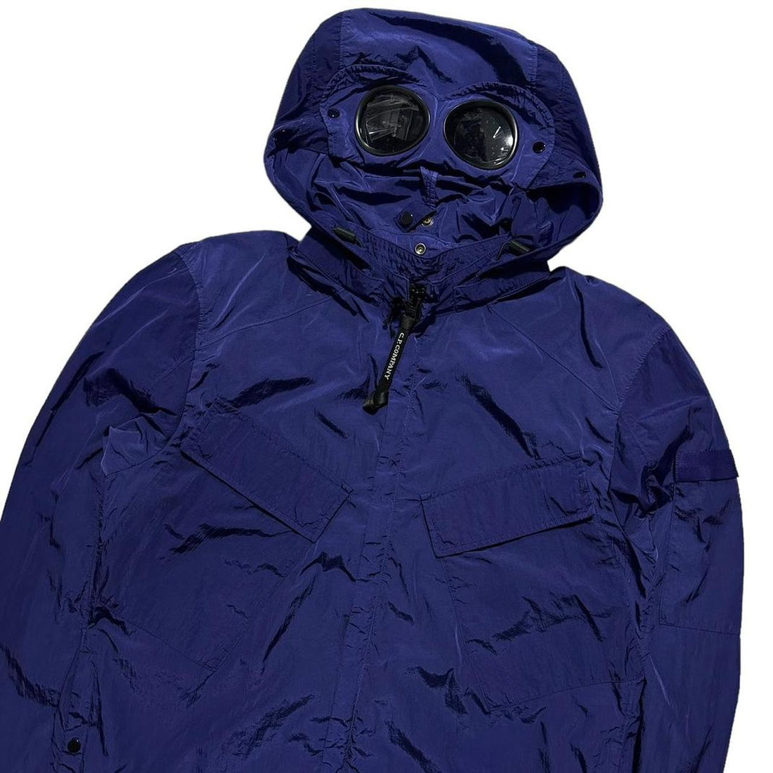 CP Company Blue Nylon Chrome Goggle Jacket