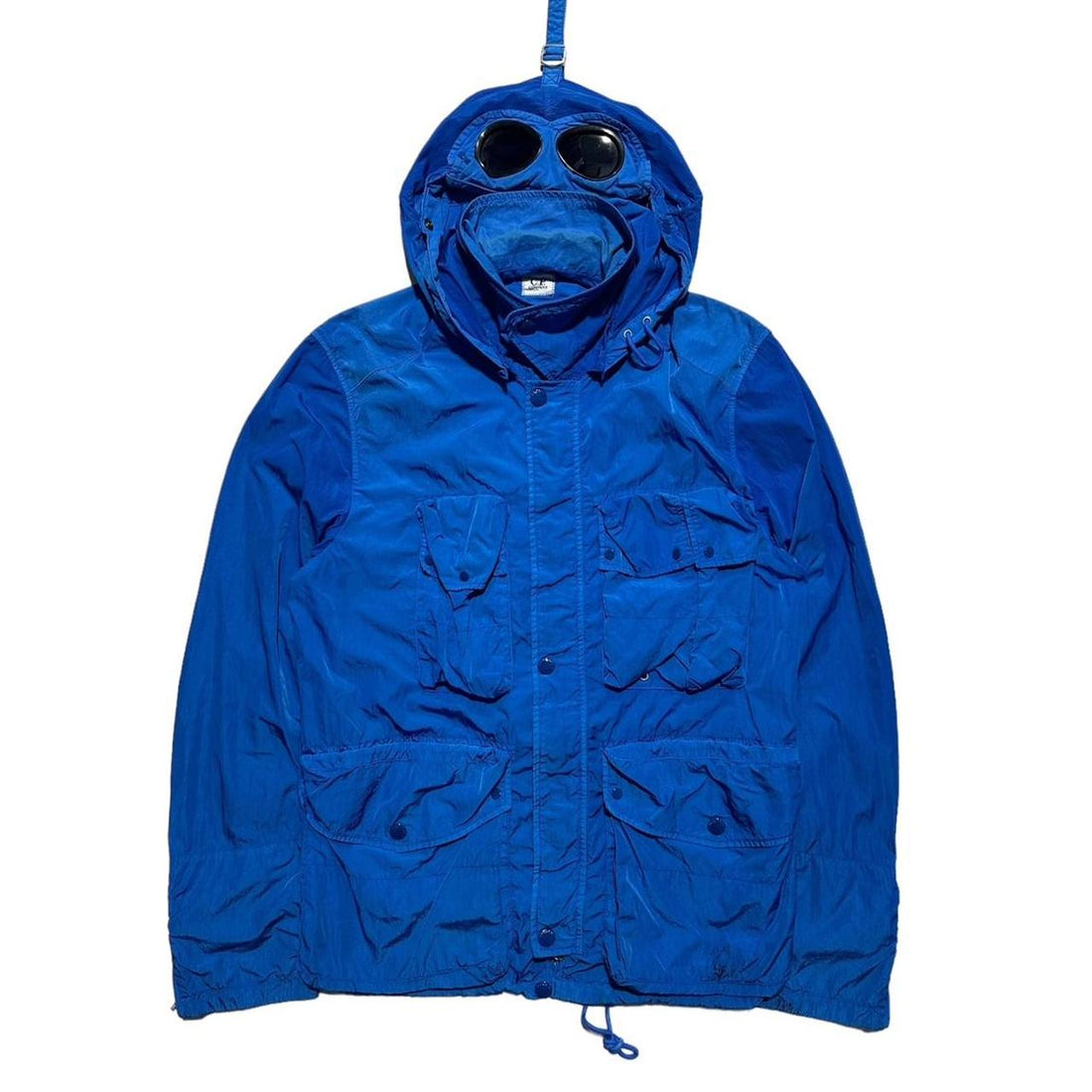 CP Company Blue Nylon Multipocket Goggle Jacket