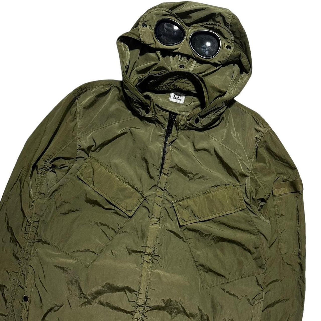 CP Company Green Chrome Nylon Goggle Jacket