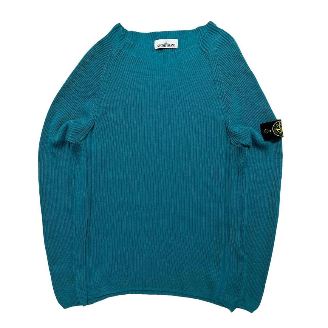Stone Island Blue Ribbed Pullover