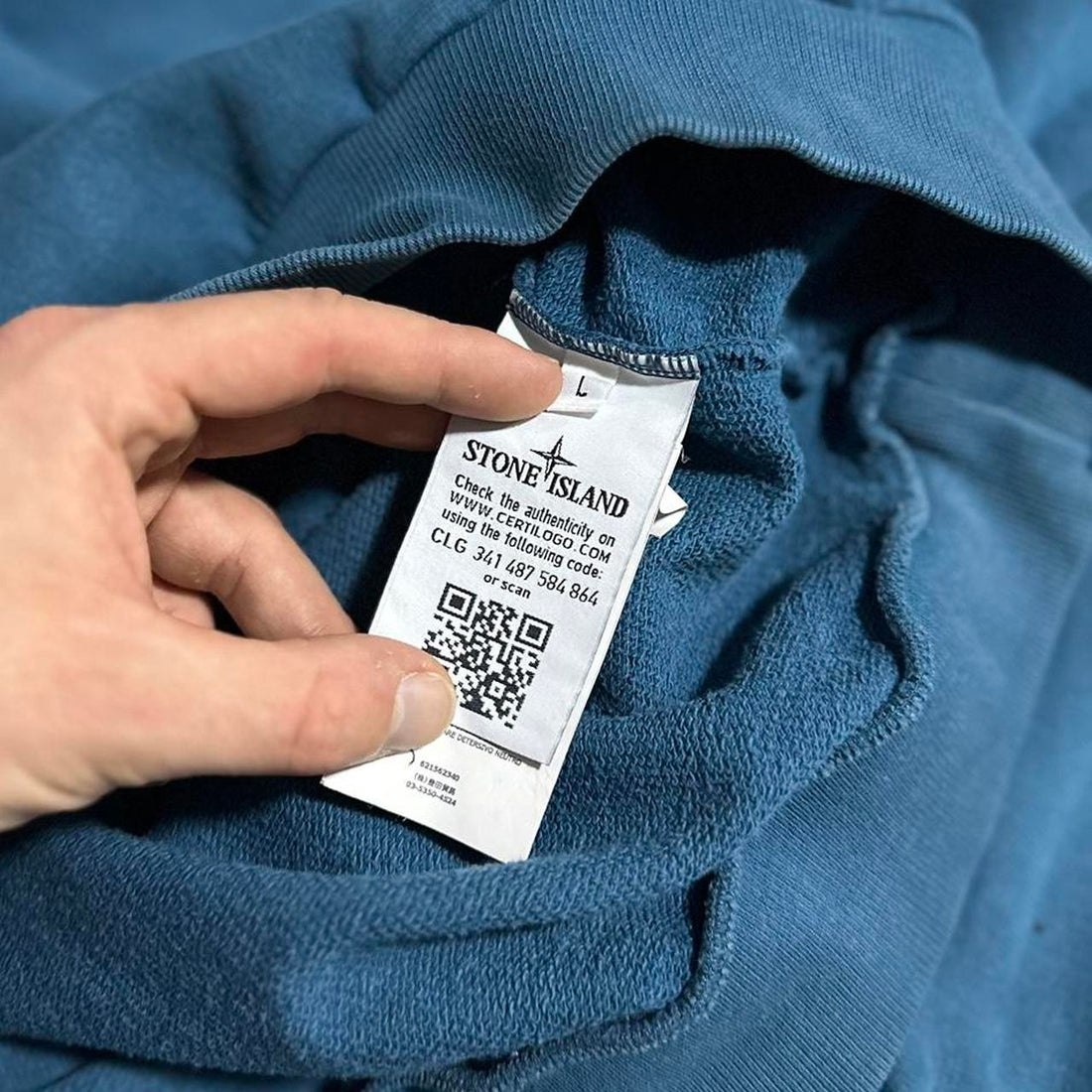 Stone Island Blue Pullover Crewneck