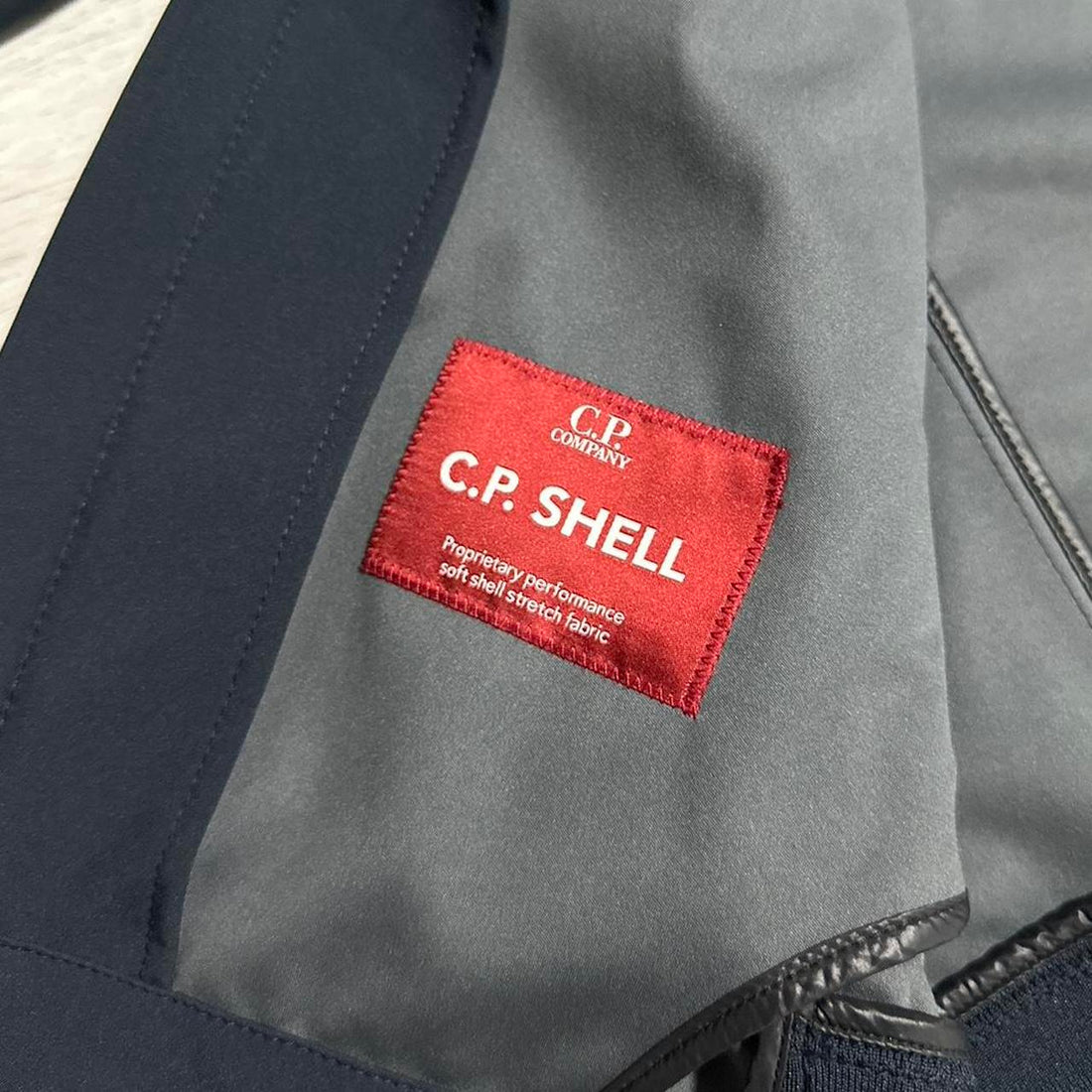 CP Company Arm Logo Navy Soft Shell Jacket