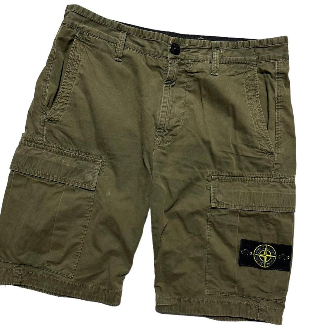 Stone Island Khaki Canvas Shorts