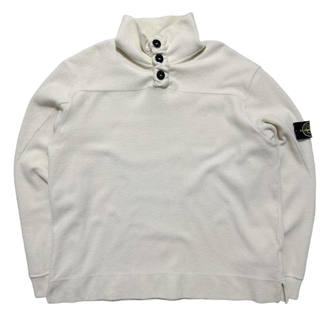 Stone Island Ribbed Quarter Button Up Pullover