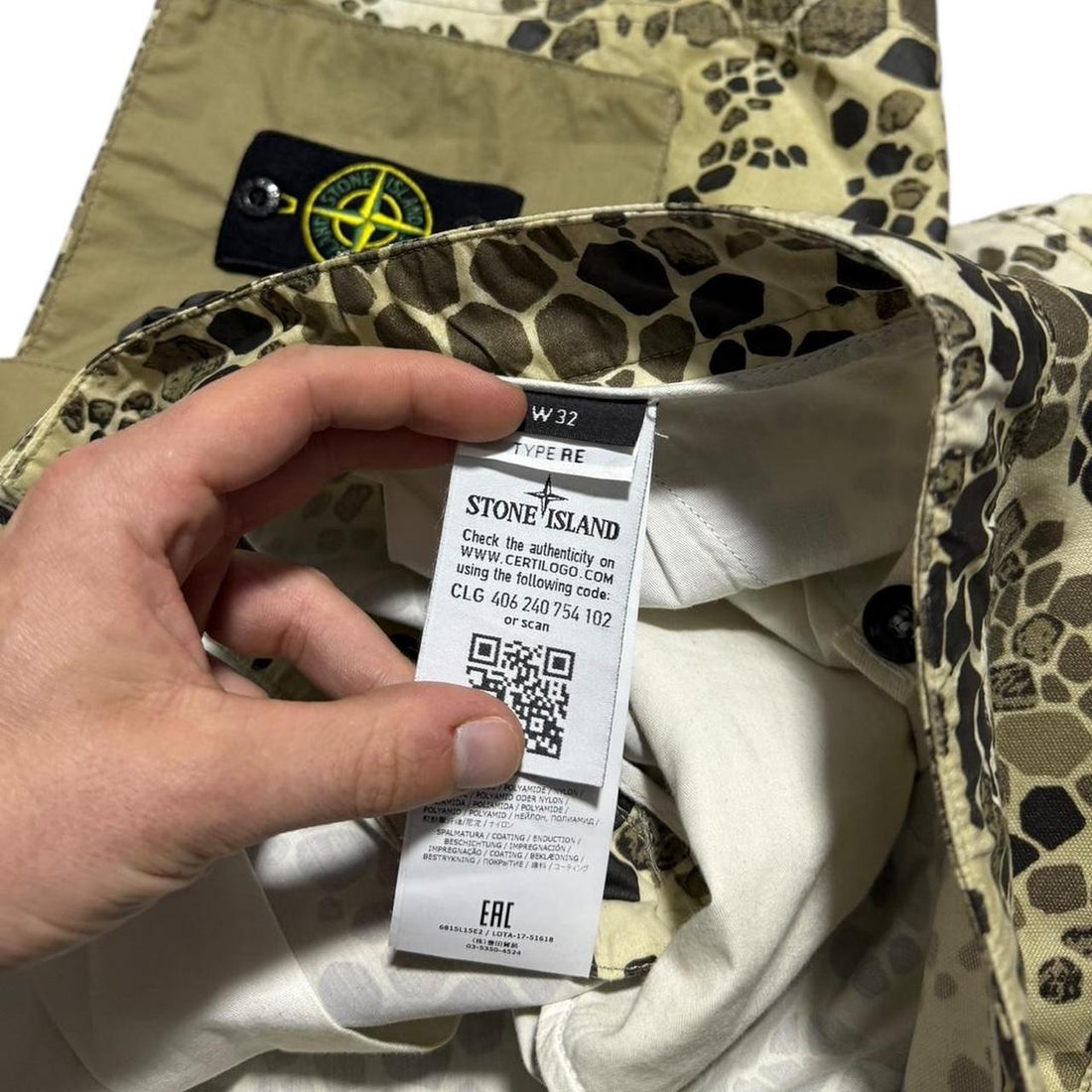 Stone Island Crocodile Camo Shorts