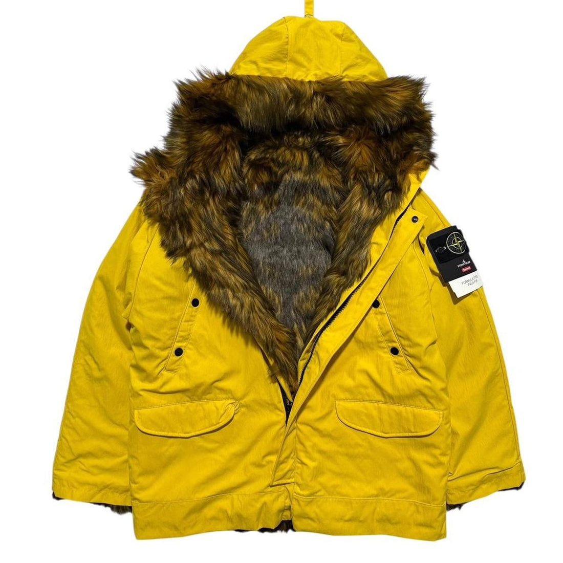 Stone Island Supreme 2022 Formula Steel Faux Fur Reversible Jacket