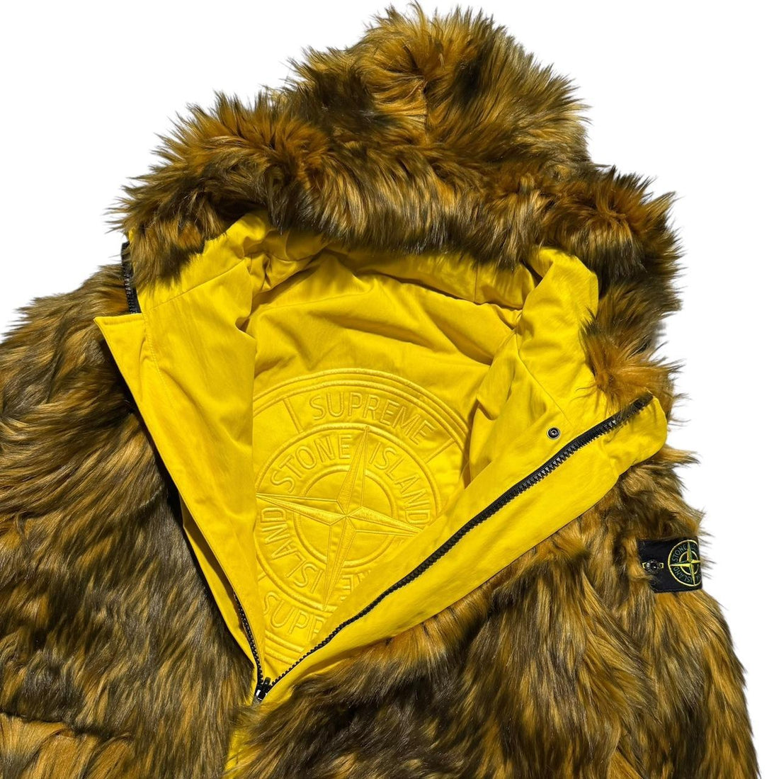 Stone Island Supreme 2022 Formula Steel Faux Fur Reversible Jacket