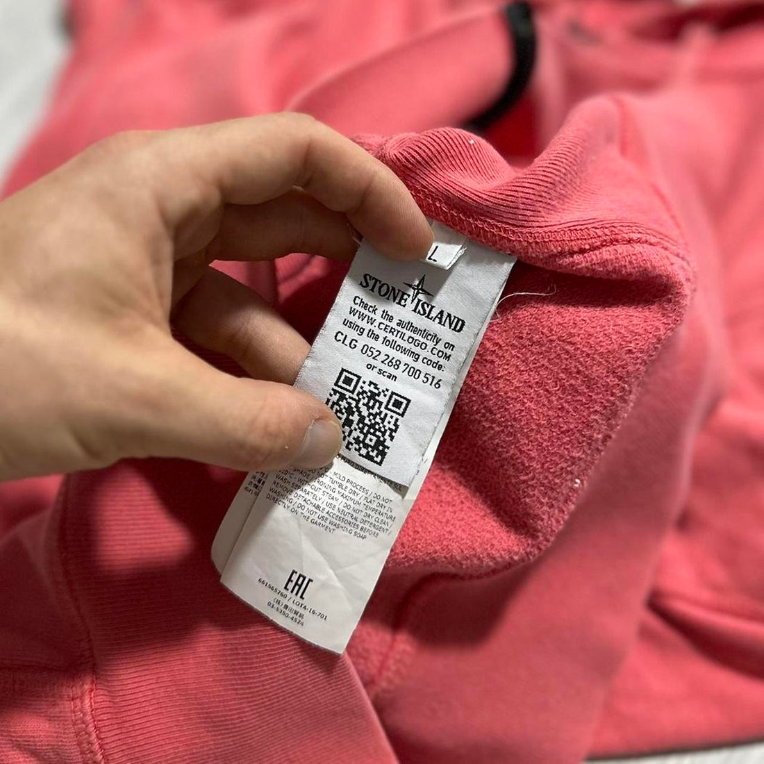 Stone Island Full Zip Coral Hoodie