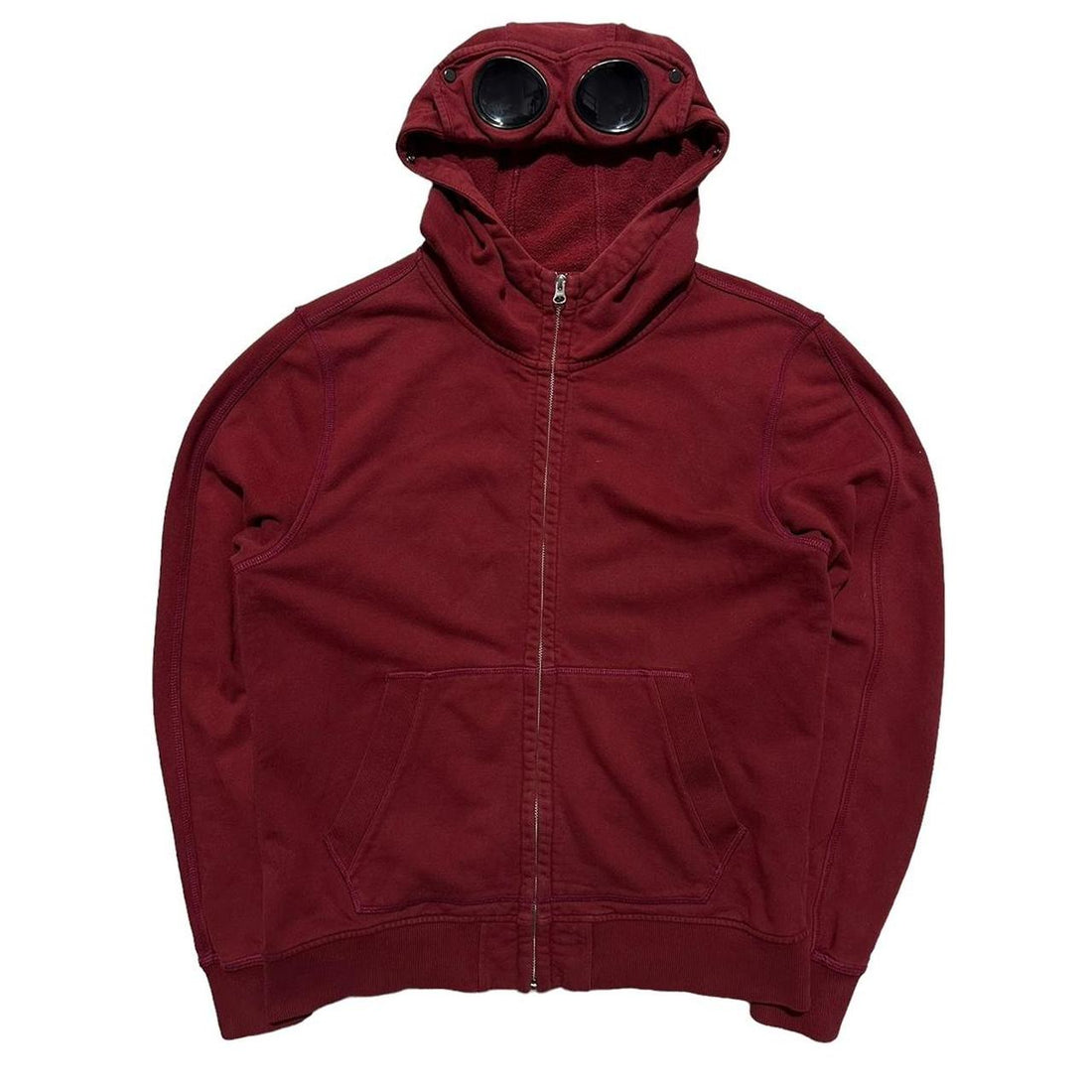 CP Company Red Full Zip Goggle Hoodie