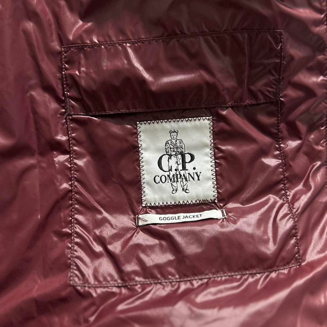 CP Company D.D. Shell Maroon Down Goggle Jacket