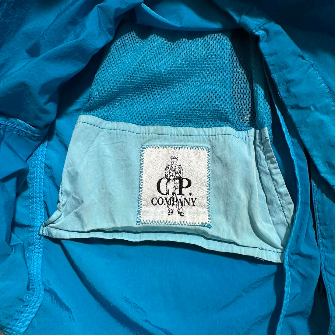 CP Company Blue Chrome Nylon Goggle Jacket