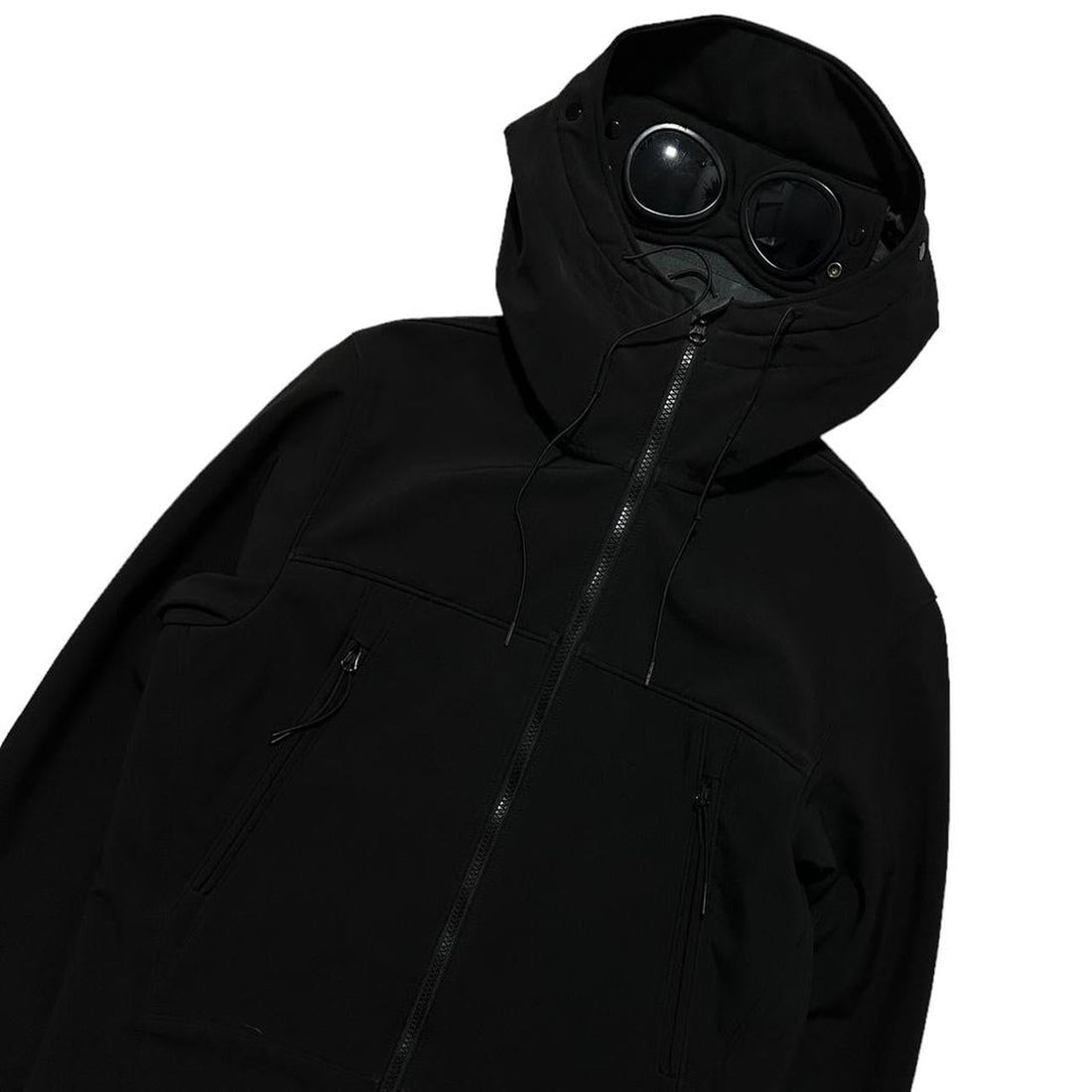 CP Company Black Soft Shell Goggle Jacket