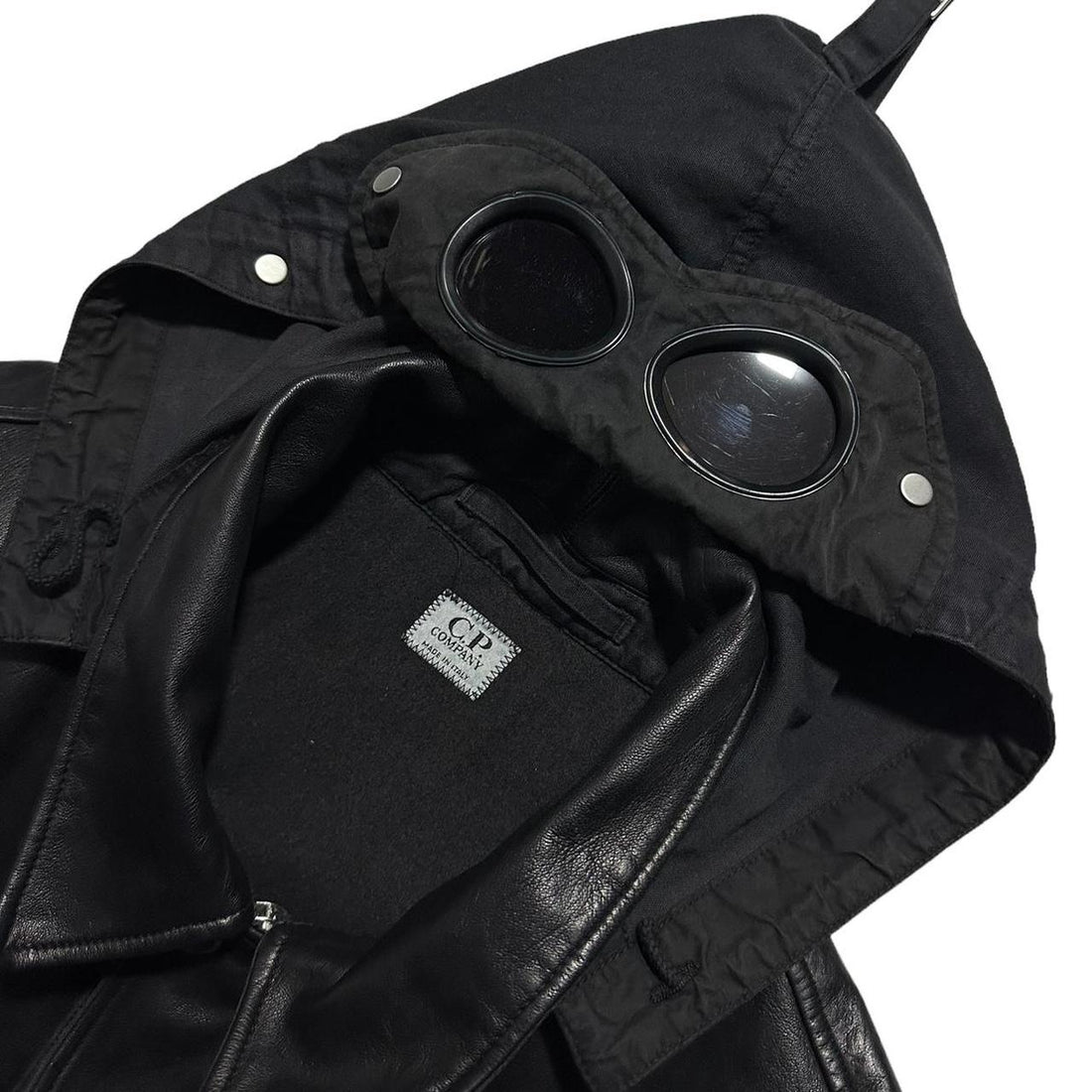 CP Company Mille Miglia Leather Goggle Jacket