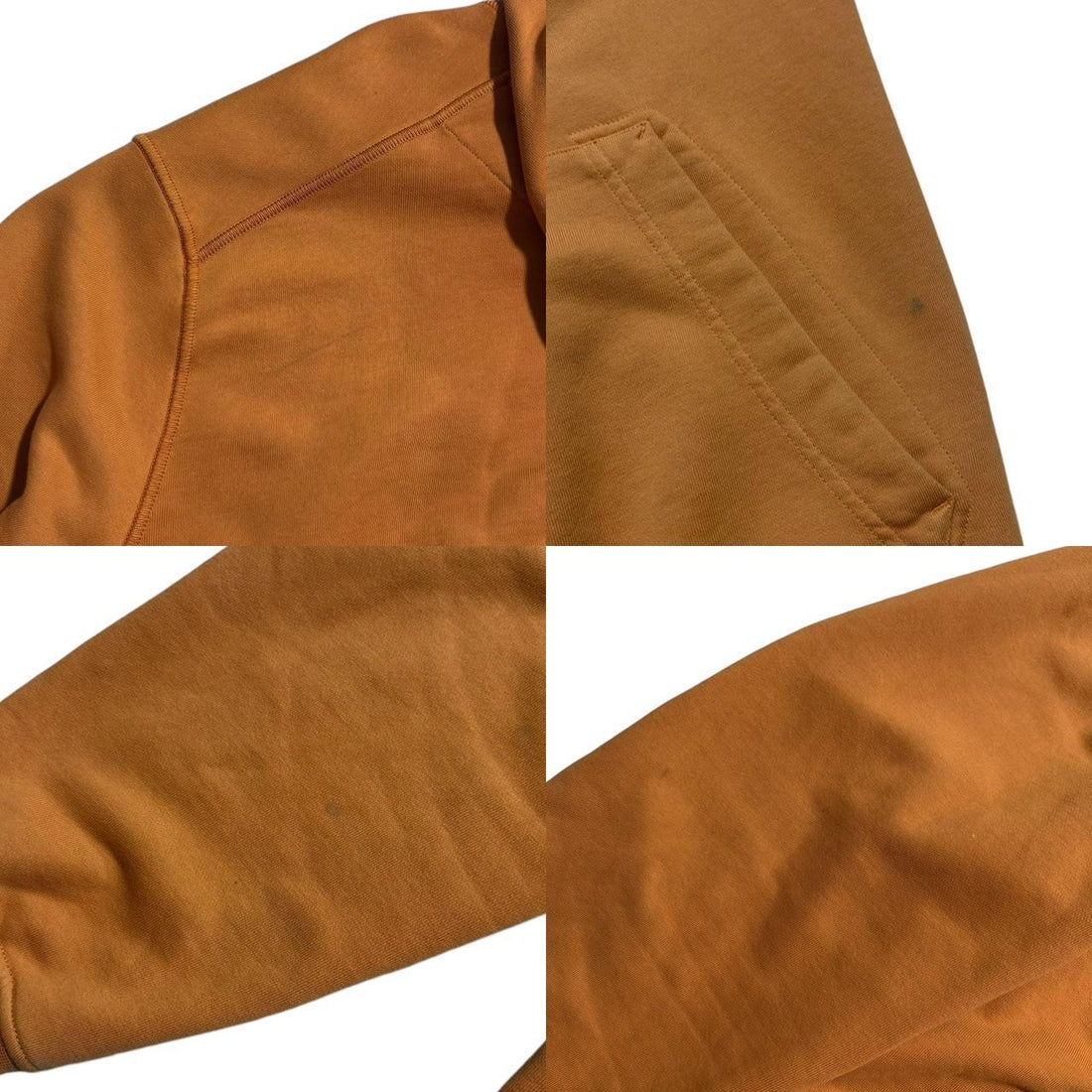 Stone Island Orange Zip Up Hoodie