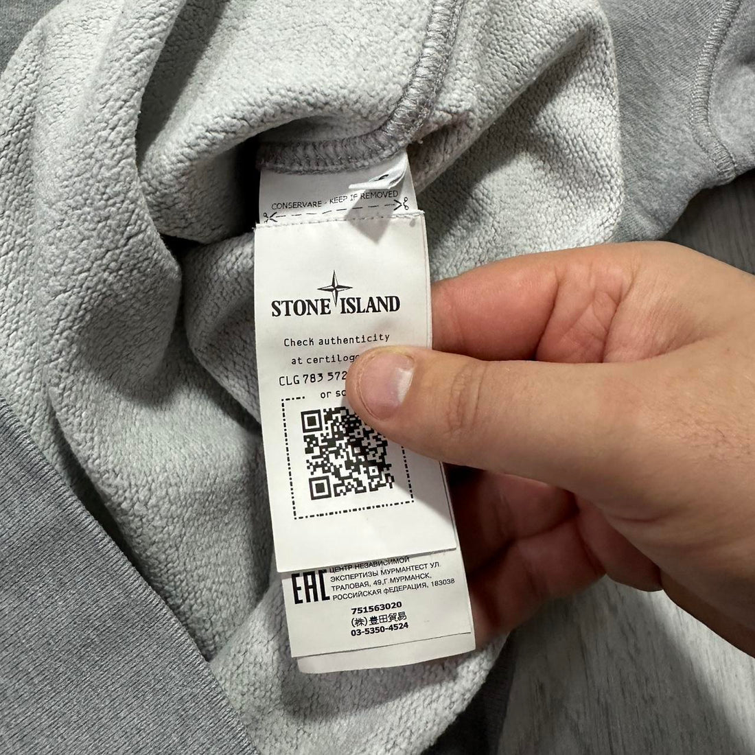 Stone Island Grey Pullover Crewneck