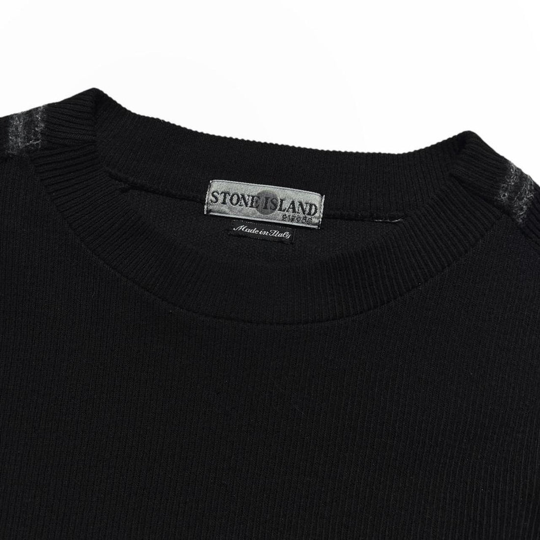 Stone Island Black Ribbed Pullover Crewneck