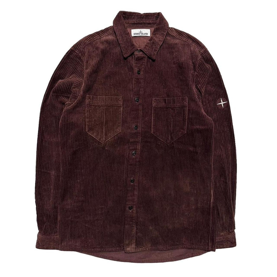 Stone Island Burgundy Heavy Corduroy Shirt