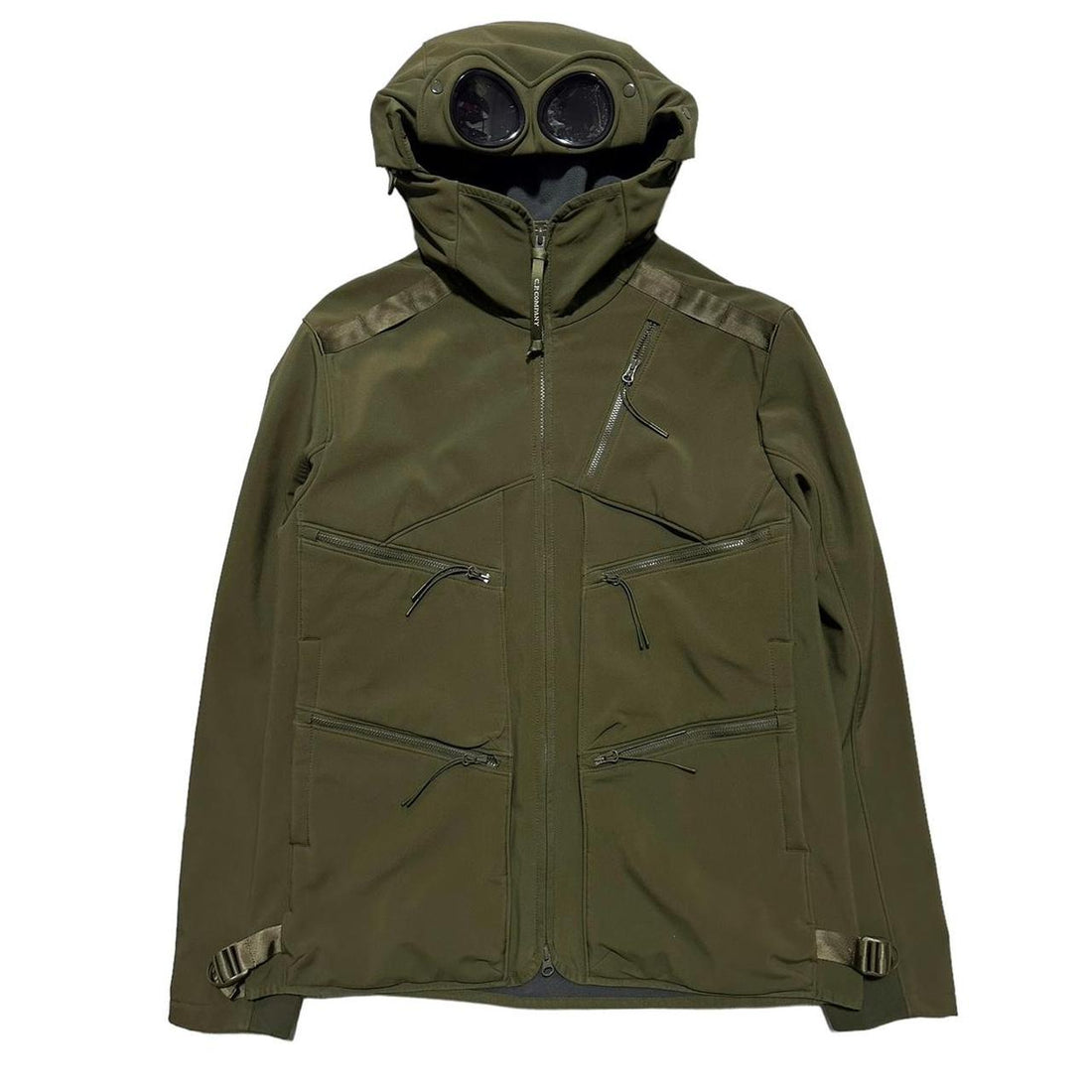 CP Company Green Multipocket Soft Shell Goggle Jacket