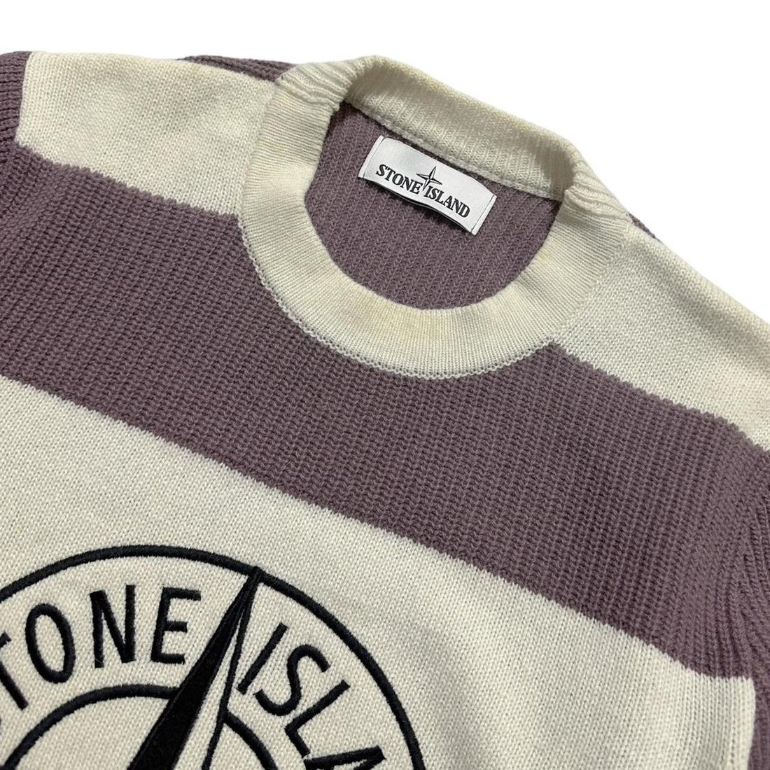 Stone Island Purple Knit Compass Crewneck