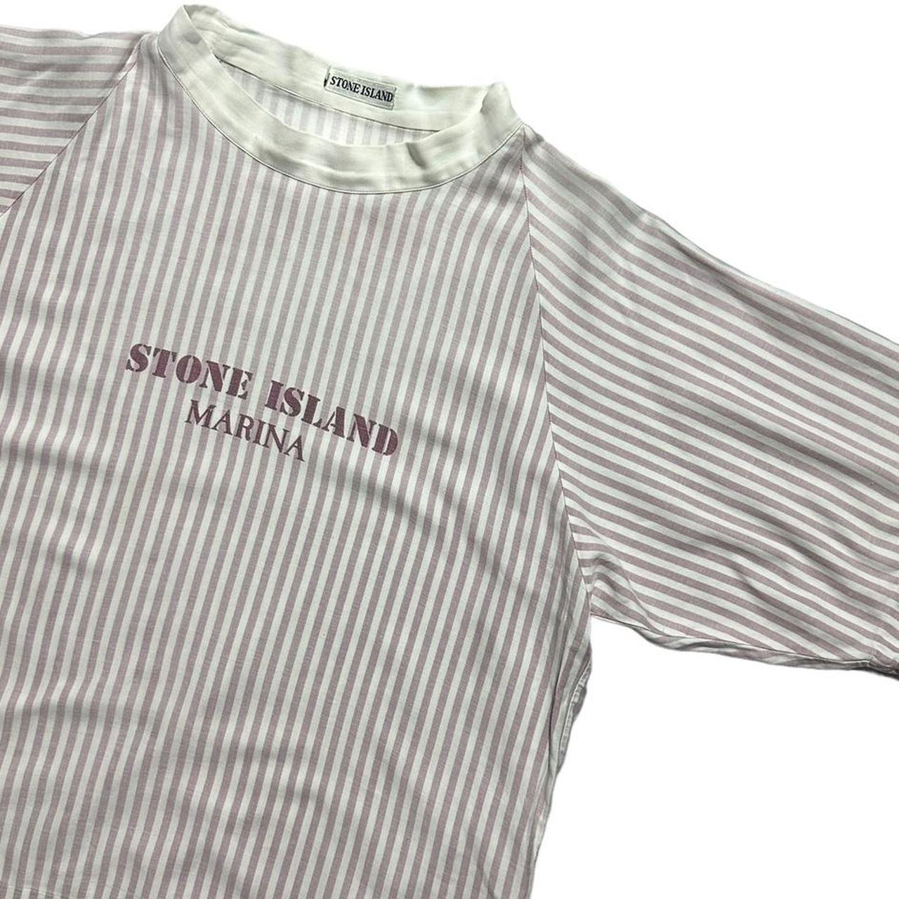 Stone Island 1984 Marina Pink Striped Spellout Top – TobyTides