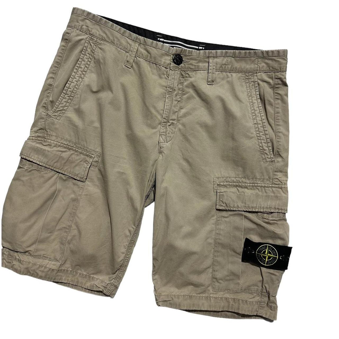 Stone Island Biege Canvas Cargo Shorts