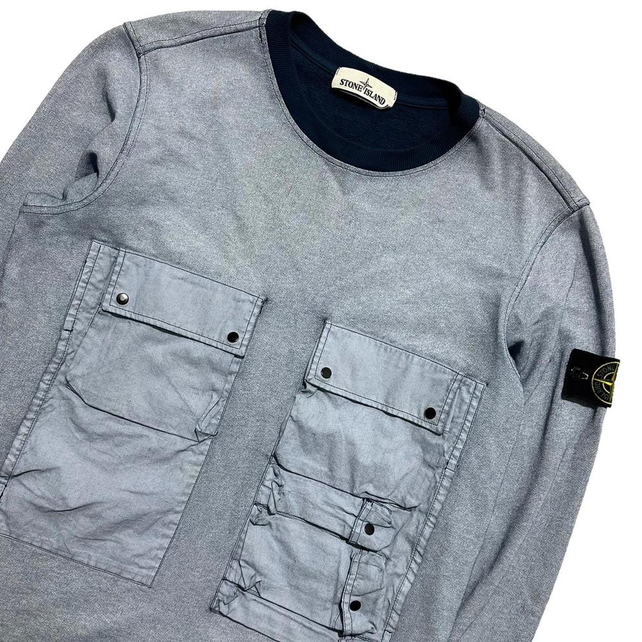 Stone island outlet chalk logo sweatshirt