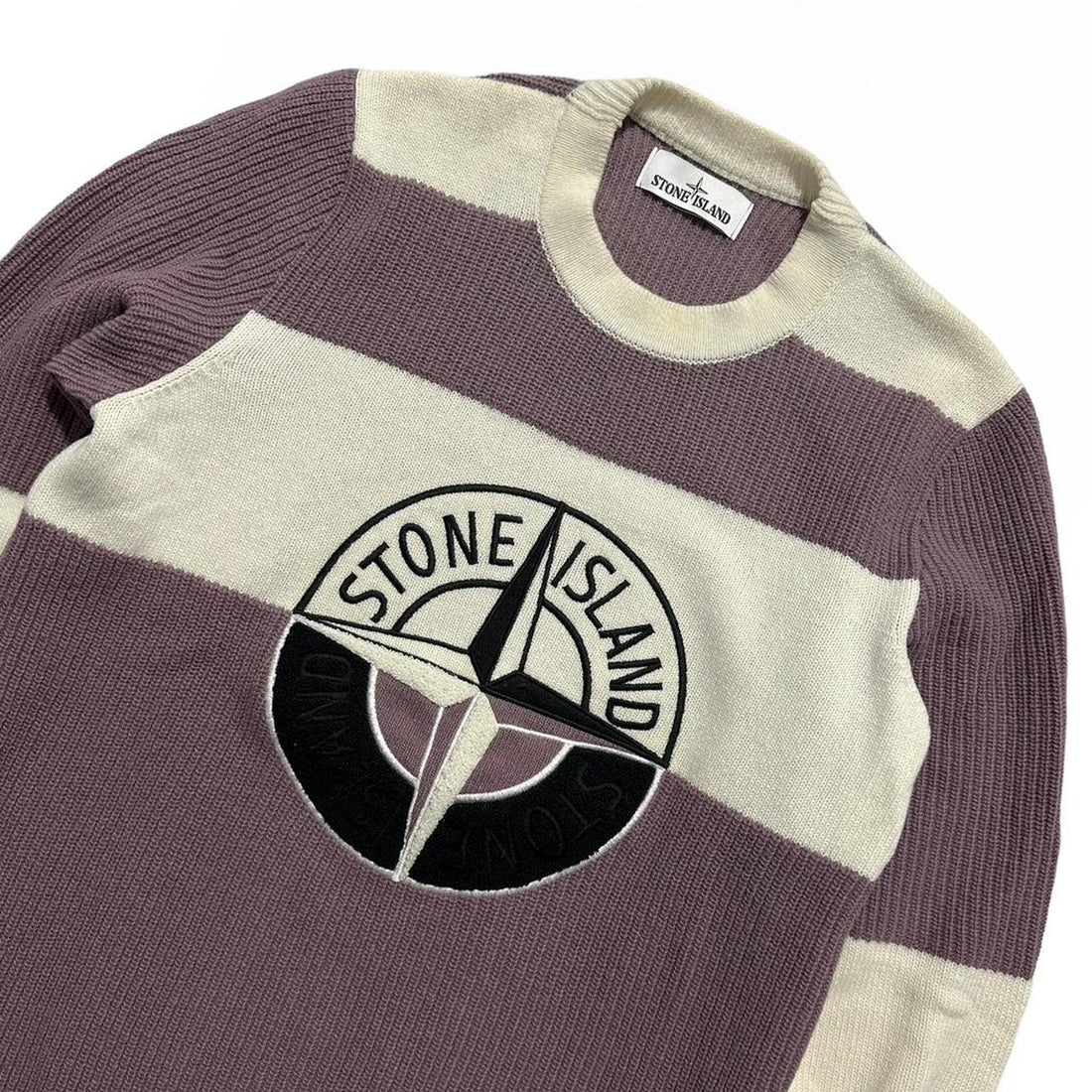 Stone Island Purple Knit Compass Crewneck