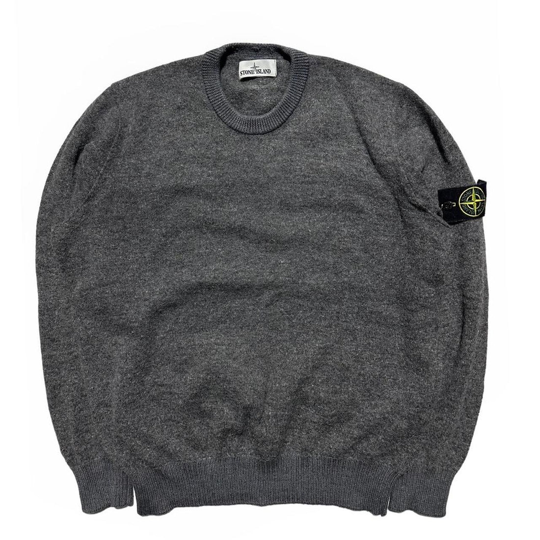 Stone Island Grey Wool Pullover Jumper