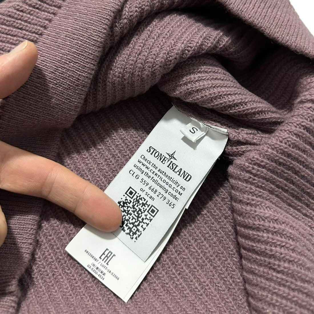 Stone Island Purple Knit Compass Crewneck