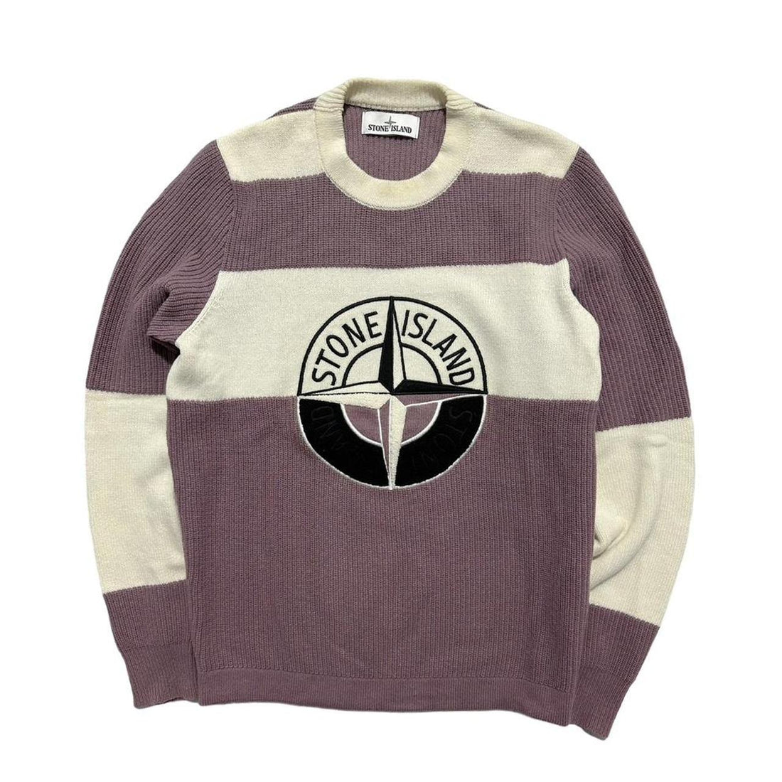 Stone Island Purple Knit Compass Crewneck