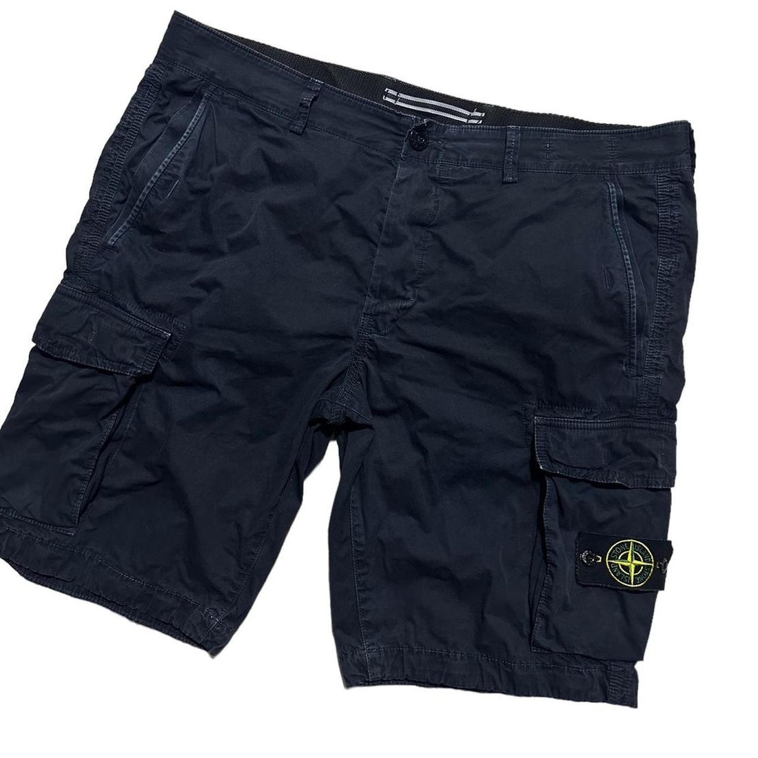 Stone Island Dark Blue Canvas Cargos