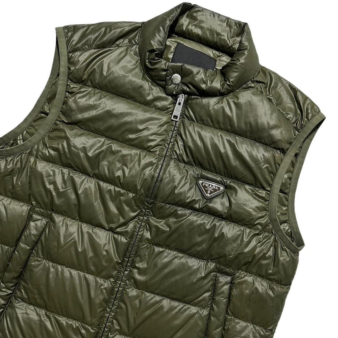 Prada Front Logo Green Down Gilet