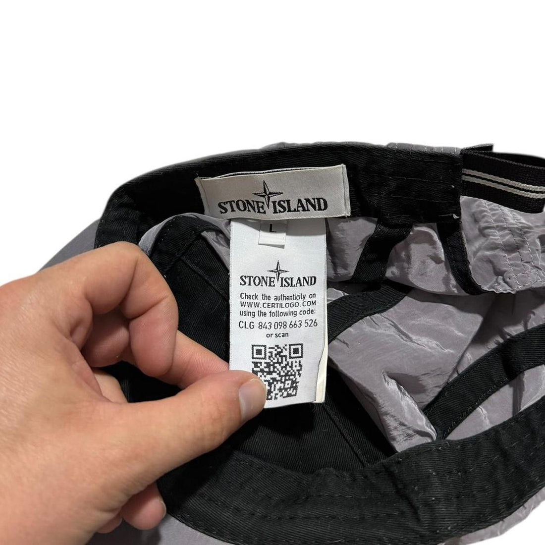 Stone Island Silver Nylon Metal Cap