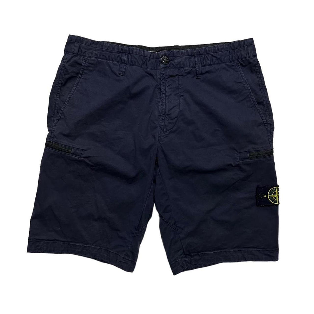 Stone Island Navy Canvas Cargo Shorts