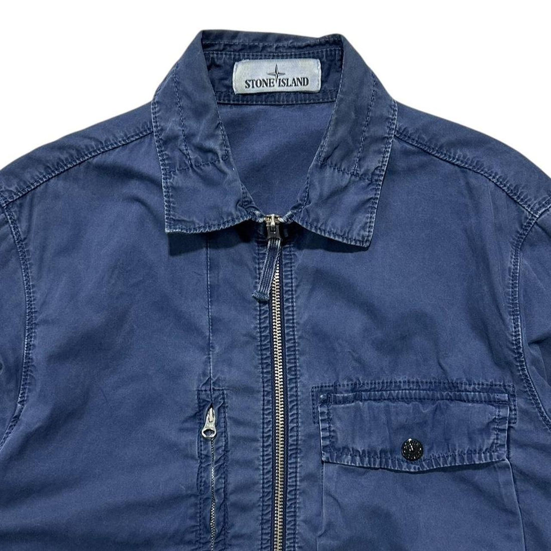 Stone Island Blue Canvas Overshirt