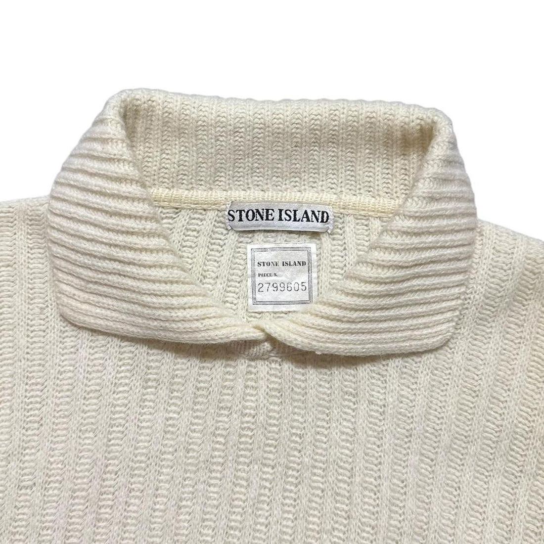 Stone Island late 80's Cream Knit Pullover