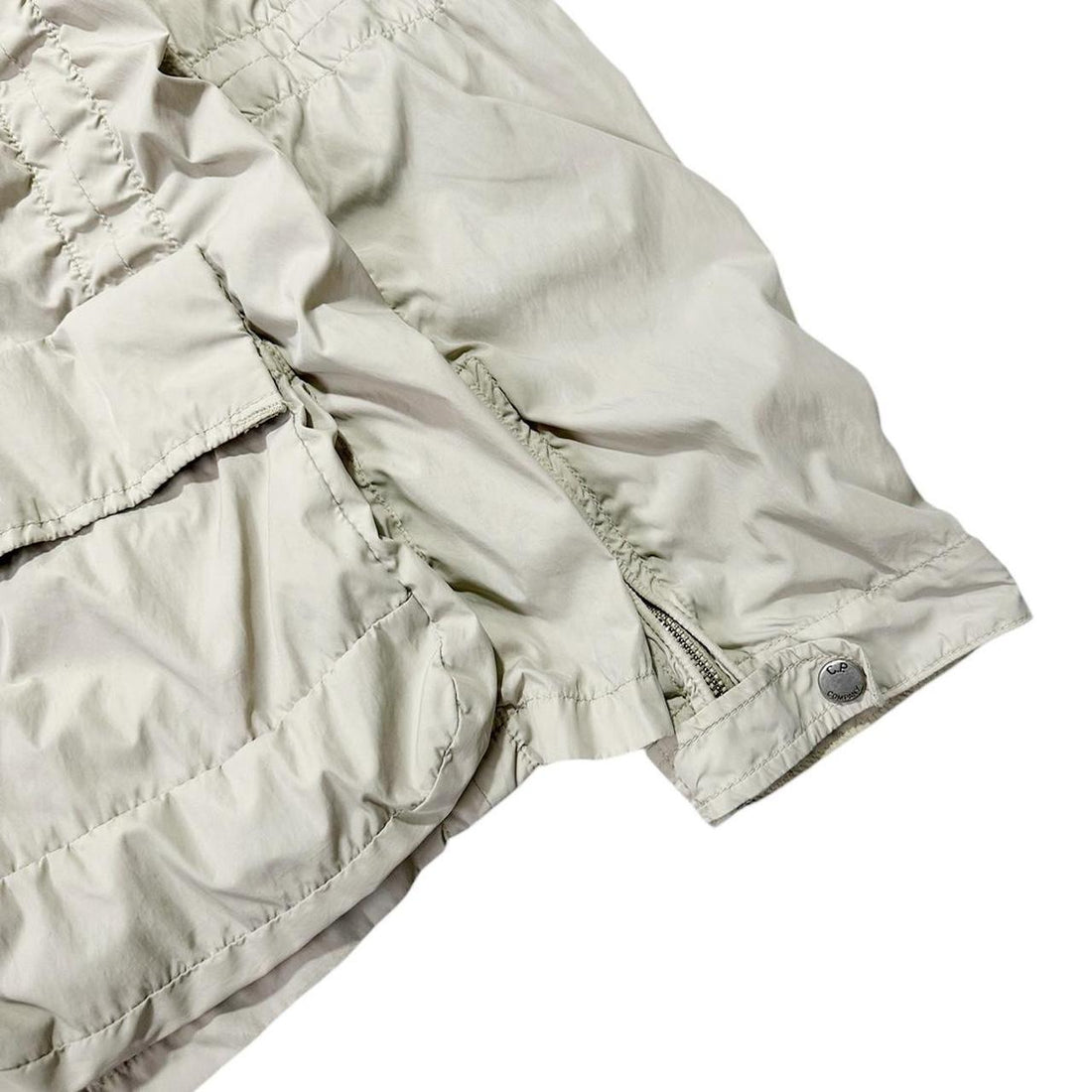 CP Company Cream Nylon Goggle Jacket