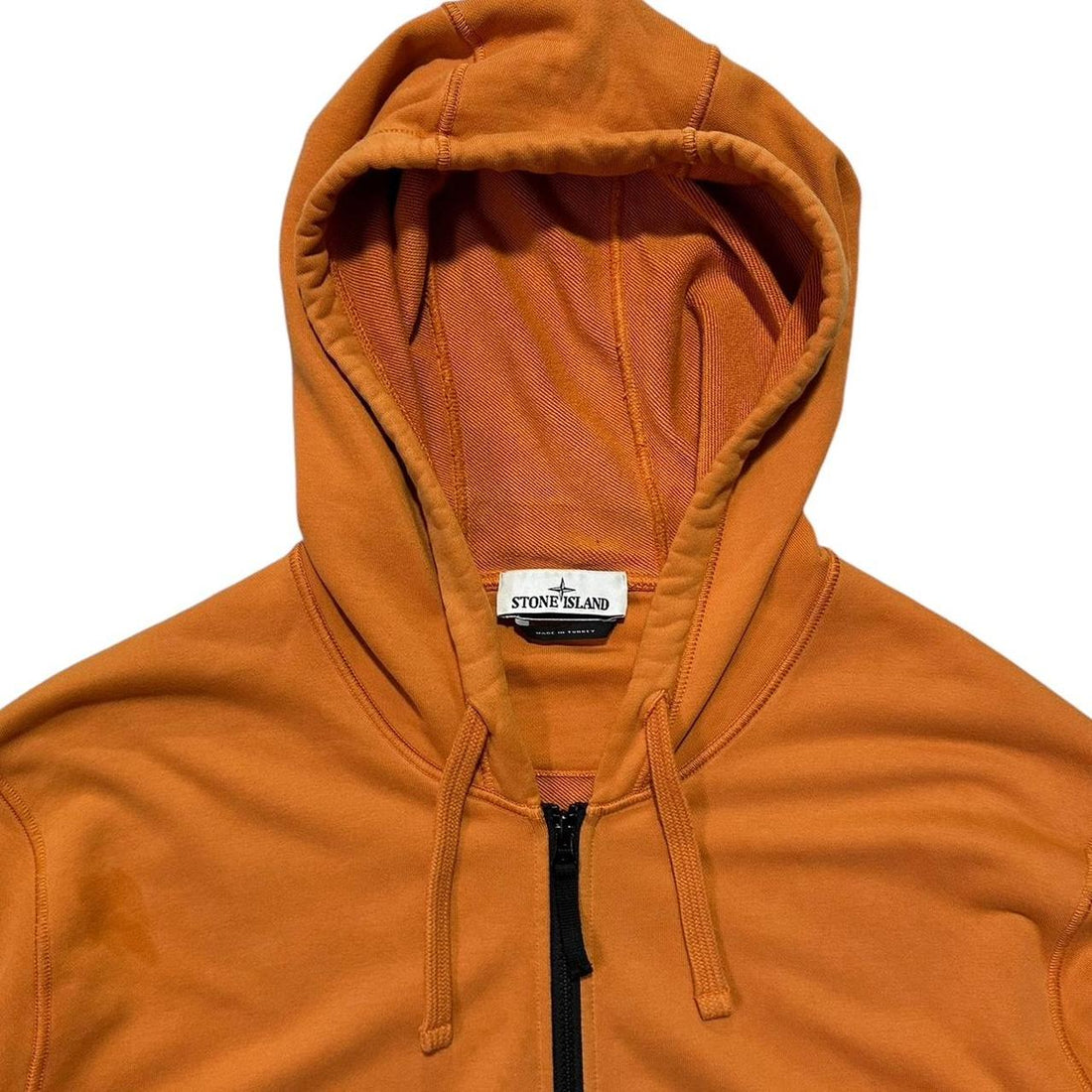 Stone Island Orange Zip Up Hoodie