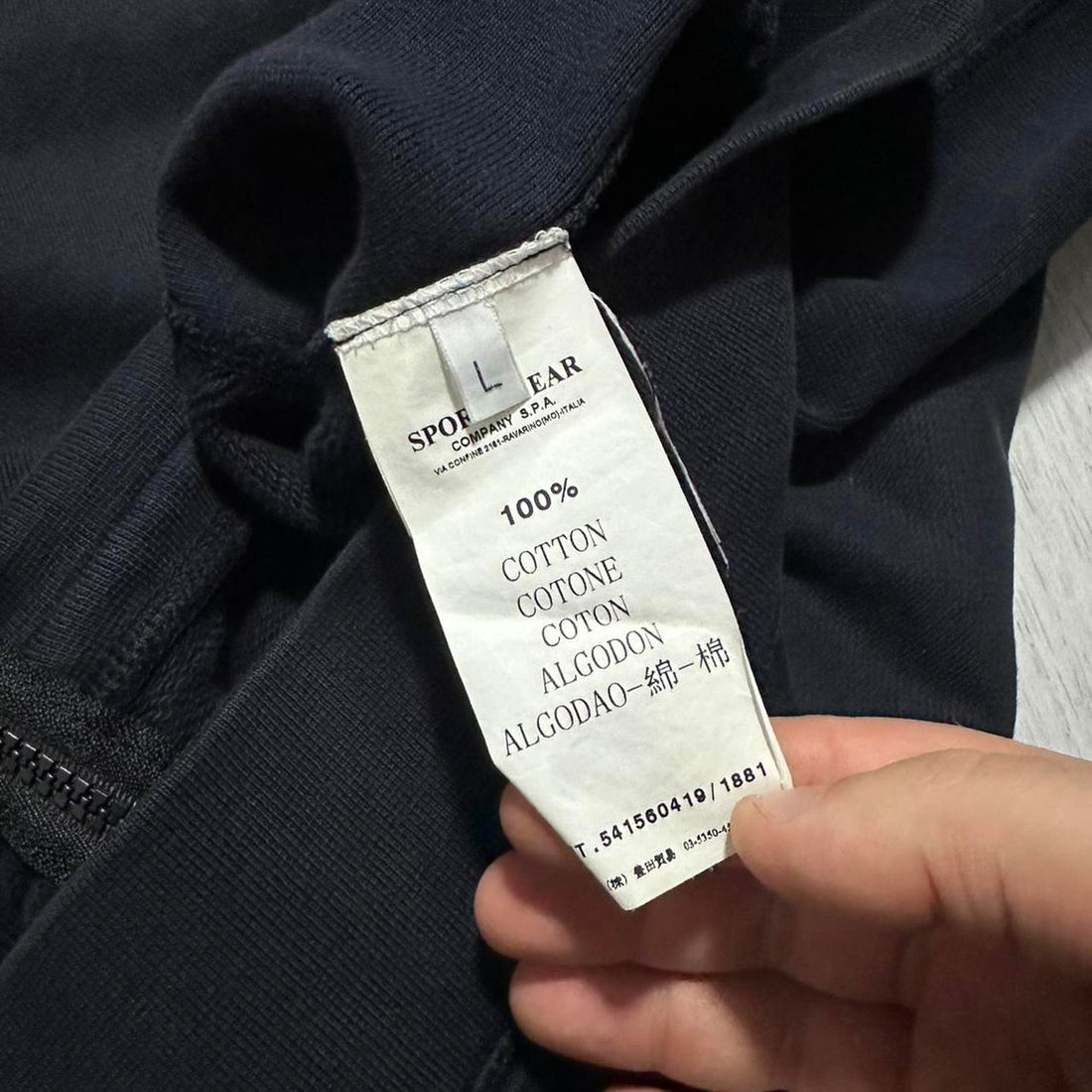 Stone Island Navy Cotton Zip Up