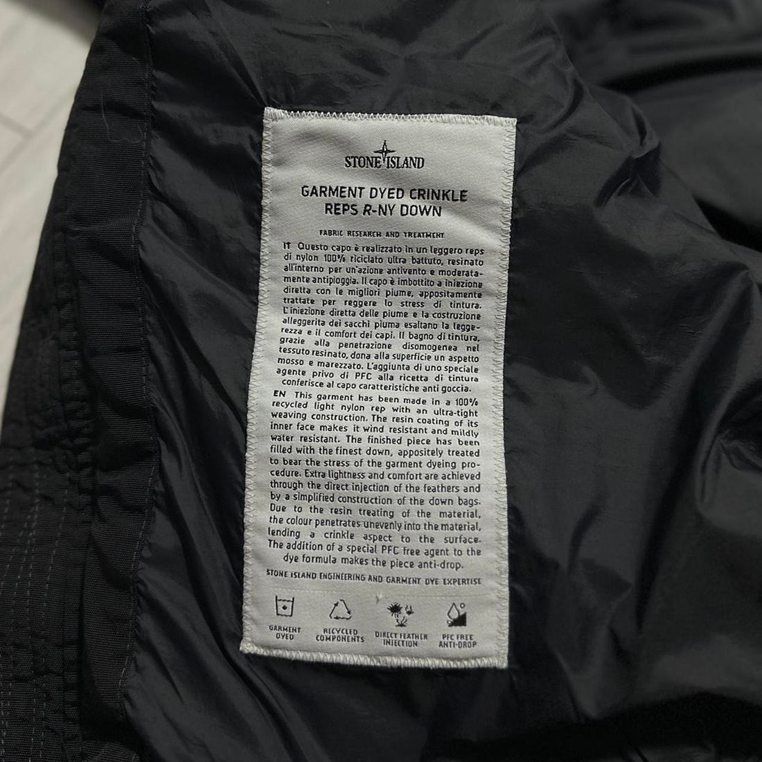 Stone Island Garment Dyed Down Crinkle Reps Body Warmer