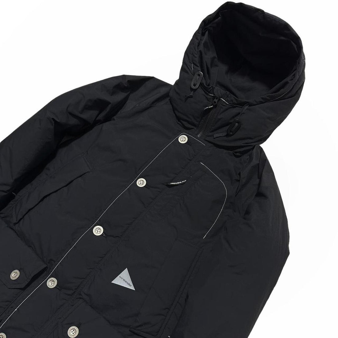 And Wander Pertex Unlimited Black Padded Down Long Jacket