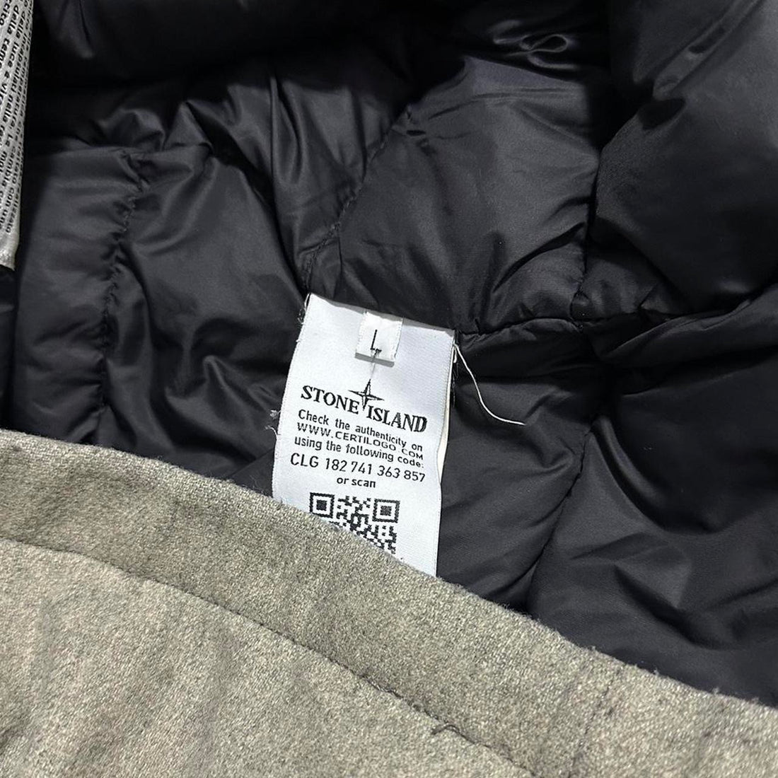 Stone Island Grey Ice Jacket Wool Blend