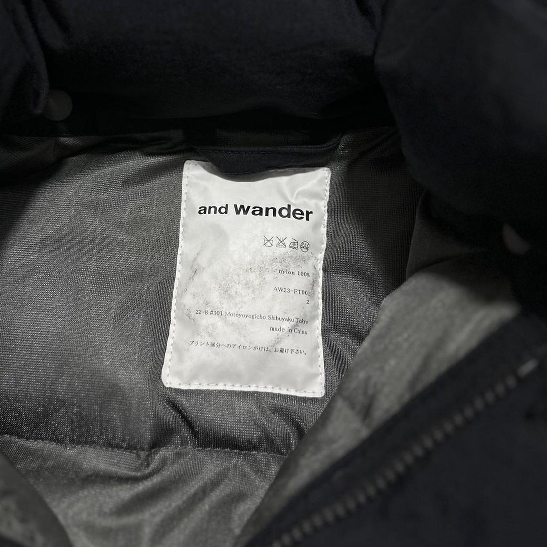 And Wander Black Down Puffer Jacket