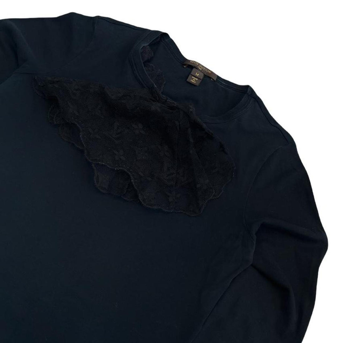 Louis Vuitton black Damier print ruffle top
