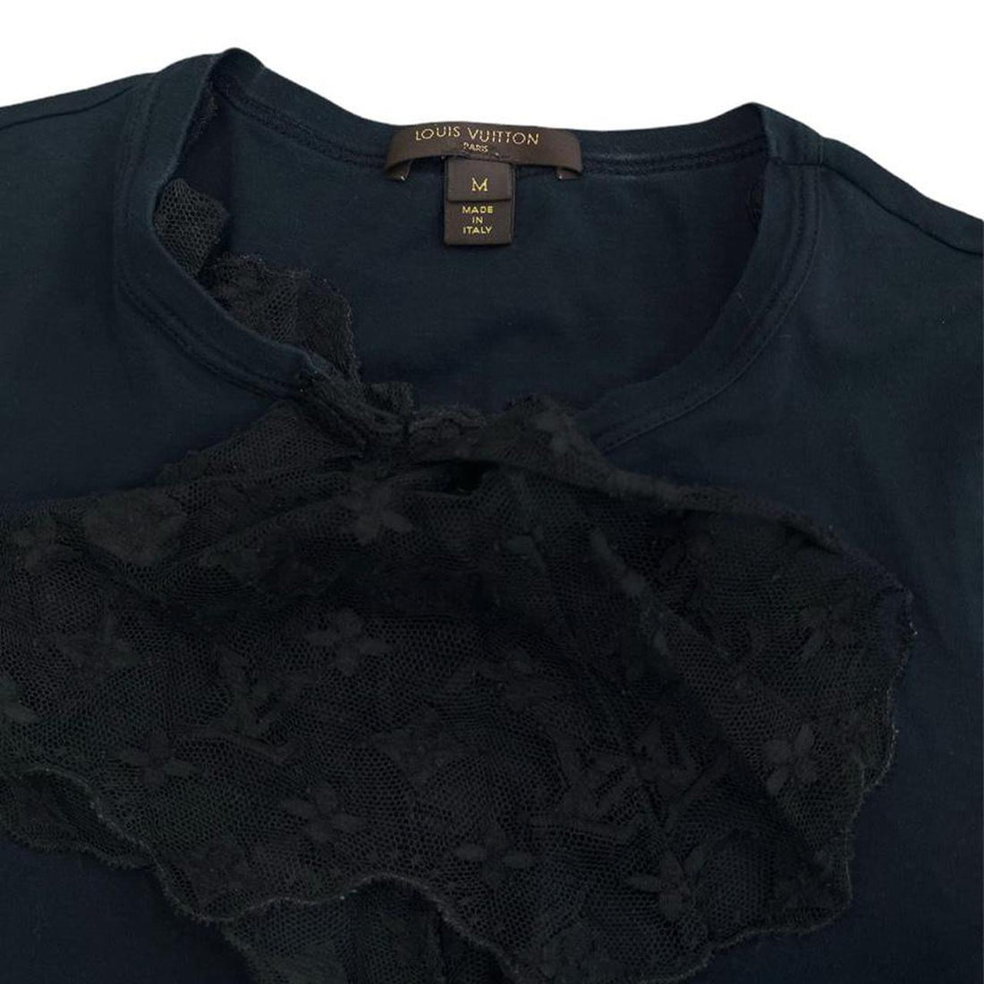 Louis Vuitton black Damier print ruffle top
