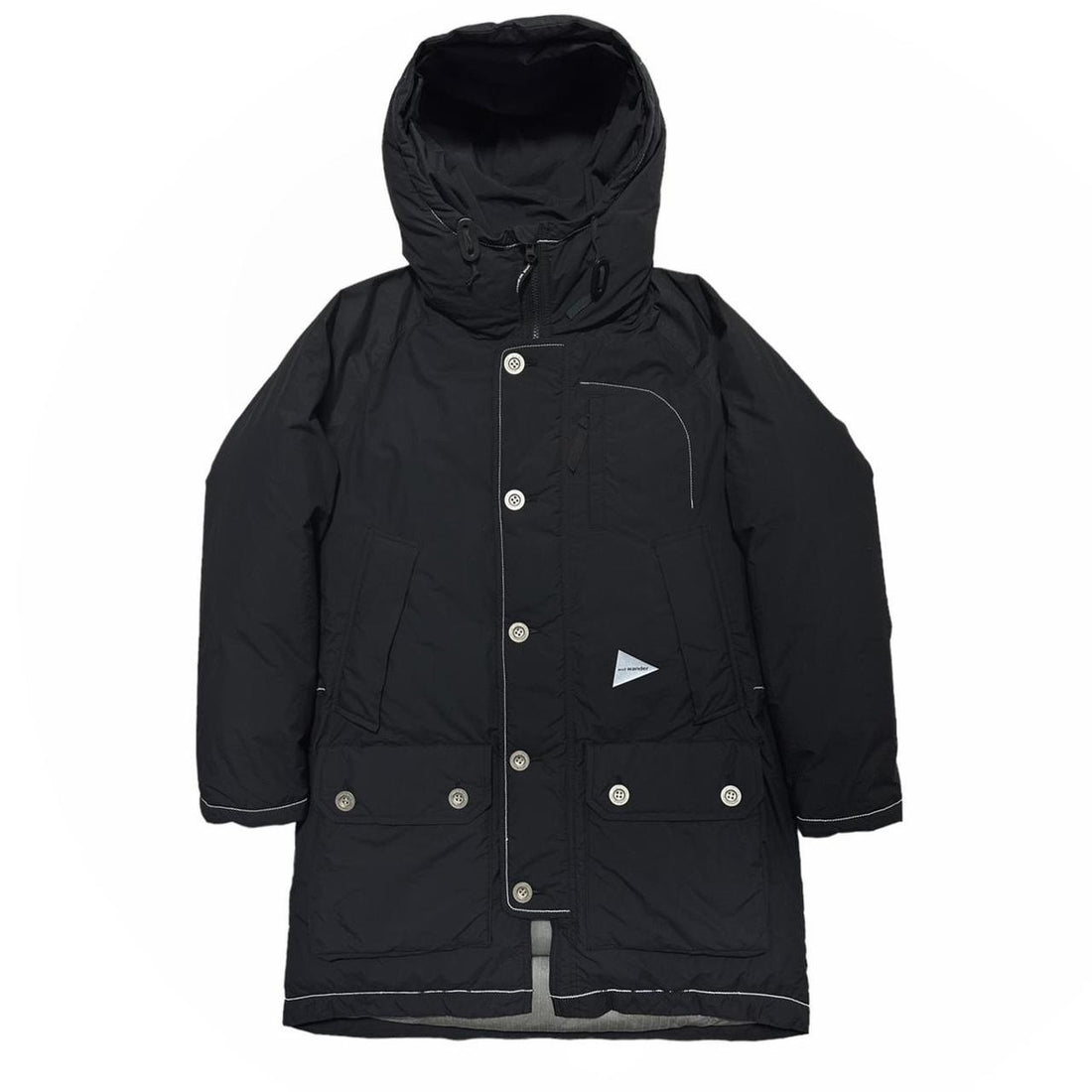 And Wander Pertex Unlimited Black Padded Down Long Jacket